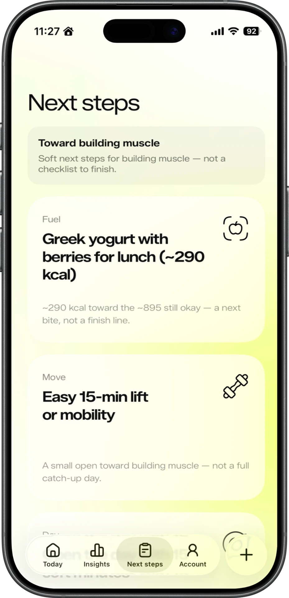 FuelBalance next steps screen